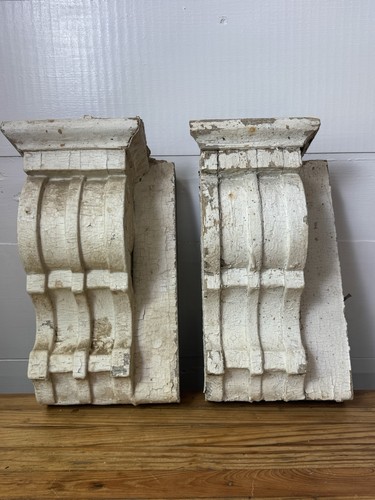 1800s antique wooden corbels - antique,