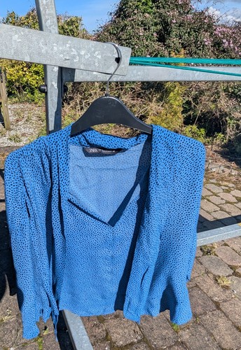 Zara blue polka dot pussy - blue,