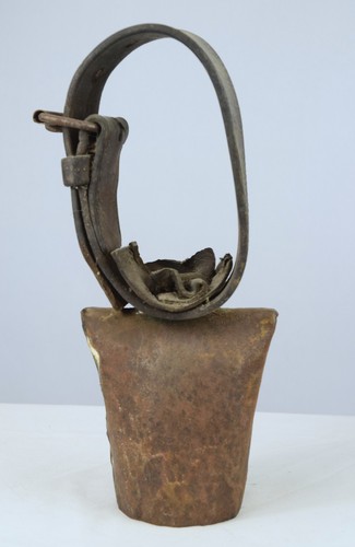 Vintage rustic metal goat bell - goat,
