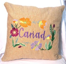 Cariad, Welsh, Embroidered