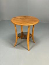 Vintage Ercol Side Table - Solid Blonde Elm Glass Magazine Rack EB10979 MWOO