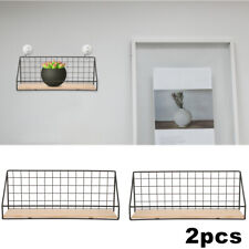 2X Wooden Floating Shelf Wall Mounted Hanging Racks Display Rustic Storage Shelf