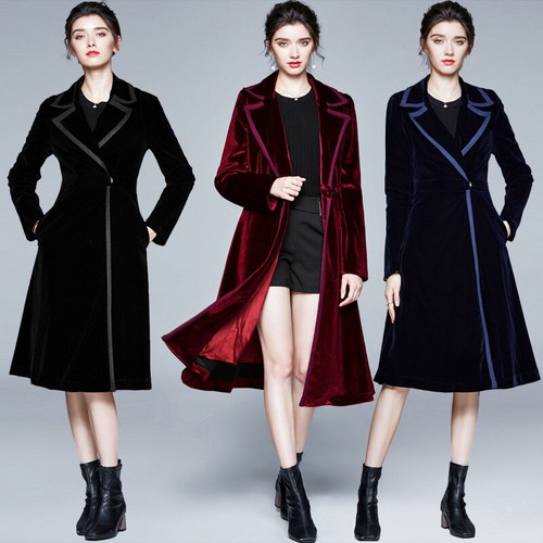 Women velvet lapel - lapel, parka