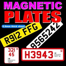 NEW FLEXIBLE MAGNETIC TRADE SHOW PLATE, YELLOW WHITE VEHICLE PLATE DUPLICATE