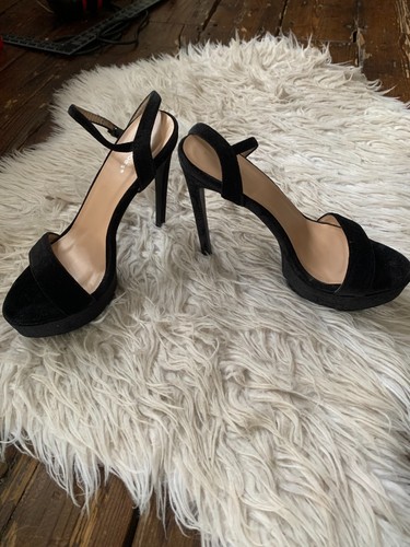 Ideal shoes black suede - black,