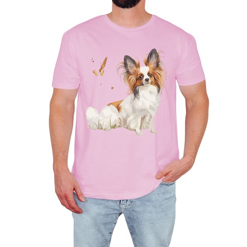 Cute papillon dog mens shirt - dog,