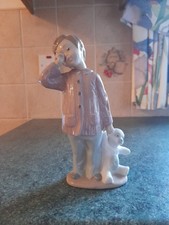 Nao by Lladro Porcelain Figurine #1139 'Sleepy Head' Boy with Teddy Bear - 1990