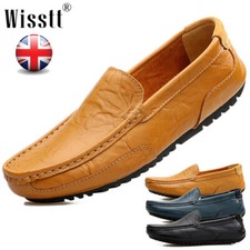 Men's Driving Waterproof Loafers Leather Walking Shoes Casual Slip On Smart Boat
