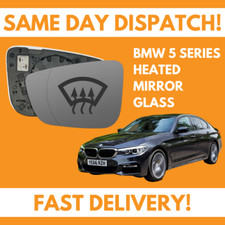 BMW 5 Series G30 2016-2025 Heated Door Wing Mirror Glass UK Left Passenger Side