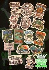 15pcs Fishing Stickers Glossy