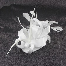Flower Hair Clip Feathers Small Mini Top Hat Wedding Fascinator Royal Ascot Race