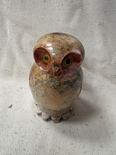 Small stone owl figurine - owl,