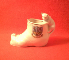 Crested China  Boot with Cat & Mouse Weymouth Crest