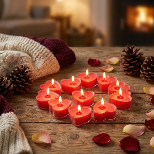 Candles tea lights red love - tea,