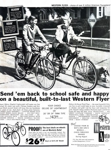 1961 western flyer bicycle - western,