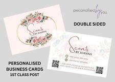 Personalised Printed Business Cards Flower Pink Template ADD OWN TEXT or LOGO