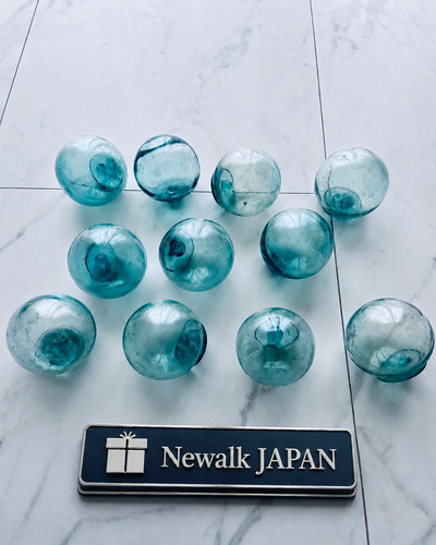 Japanese glass fishing floats - glass,