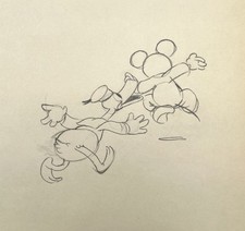 Donald Duck Long-bill Mickey Production Drawing Walt Disney 1935 Cel Original