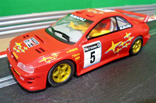 Scalextric 1:32 Slot Car C2379 1997 Red Subaru Impreza WRC Rally Car SERVICED