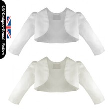 Girls Bolero White Satin Holy