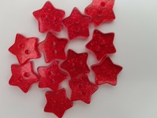 14mm Star Resin Glitter Baby/Children's Buttons Blue Pink Yellow Green Orange 