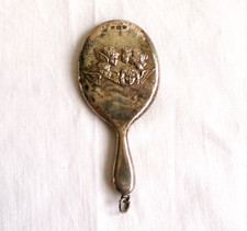 Vintage Silver Miniature Mirror for Chatelaine Reynolds Angels Hallmark 1911