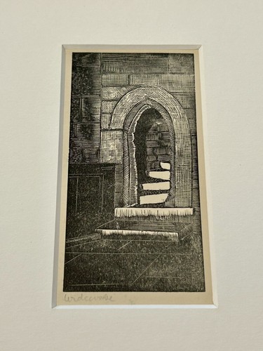 Framed wood engraving a - wood,