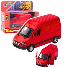 Mercedes Sprinter Van Model Toy Red Diecast Light Sound Probably 1:32 Scale
