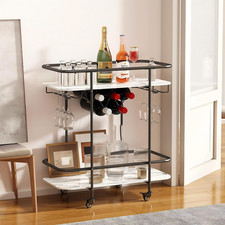 2 Tier Mobile Drinks Trolley