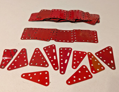 Meccano job lot red plates - red, &