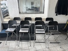 Bar Stool Chrome and Black Ash