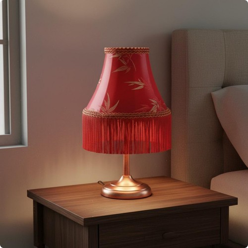 Green textile lampshade retro - green,