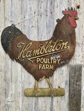 Antique Hand painted Large Tin