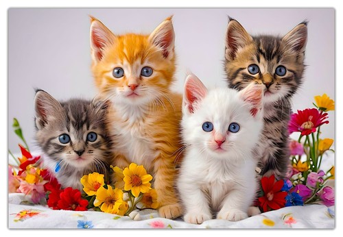 Cute kittens cat canvas - kittens,