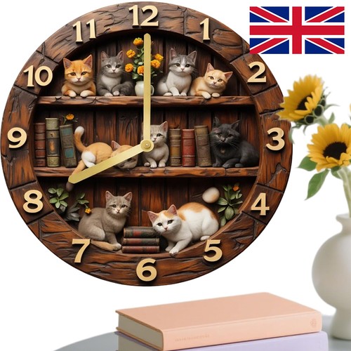 Round 20cm wooden cat wall - wooden,