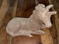 Glitter Unicorn Statue Pink