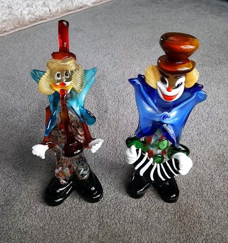 Pair murano clowns 25cm - pair, of