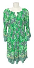 Emma and Michele f Women's Bell Sleeve Printed Pleater Dress 1X