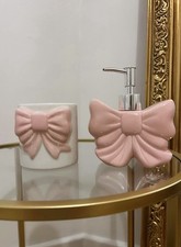 Primark Pink White Bow Ceramic