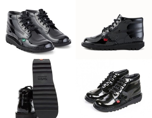 Kickers patent leather black - leather,