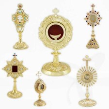 Reliquary Monstrance Altar with Luna Gemstones CHURCH or Home Brass smal and big