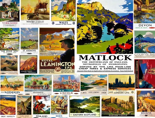 Vintage retro travel posters - vintage,