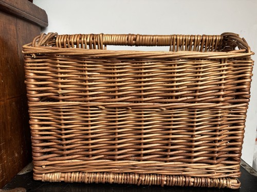 Vintage white wicker magazine - vintage,