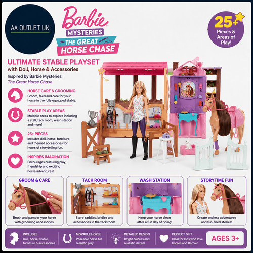 Barbie toy stable playset - barbie,