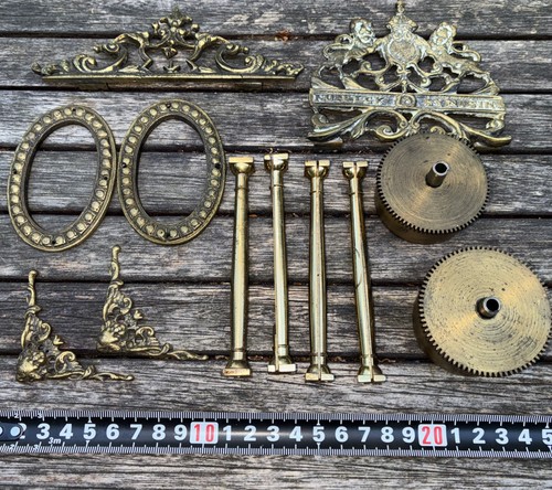 Vintage brass clock parts - vintage,