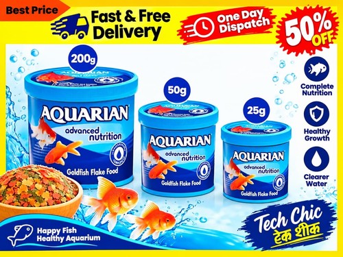 Aquarian goldfish flake food - goldfish,