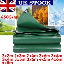 Tarpaulin Extra Heavy Duty Waterproof Cover Tarp Ground Sheet Mesh 450GSM PVC UK