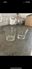 2 Circle Design Glass Tumblers Drinking Glasses Set of 2