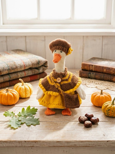 Handmade knitted goose plush - handmade,