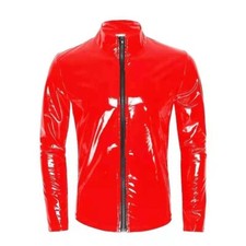 PVC Men Faux Patent Leather